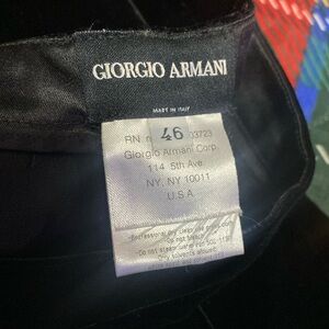 Giorgio Armani Vintage Black Velvet Long wide-leg pants, size 46